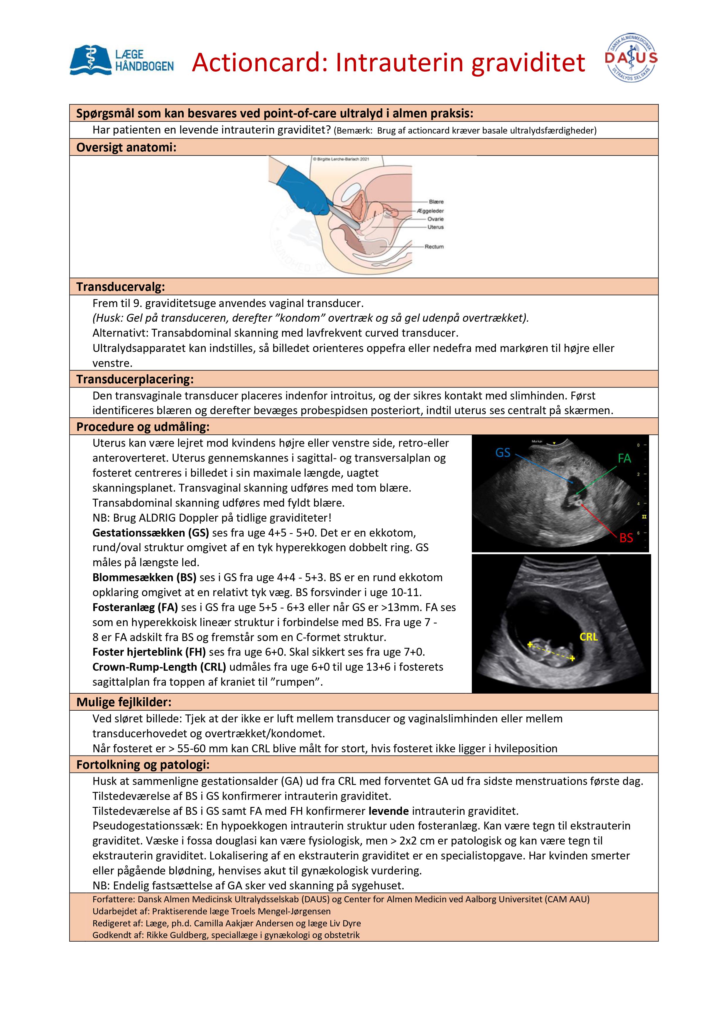 Actioncard intrauterin graviditet
