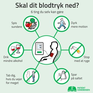 Forhøjet blodtryk, hvad kan man selv gøre? Patienthåndbogen på sundhed.dk